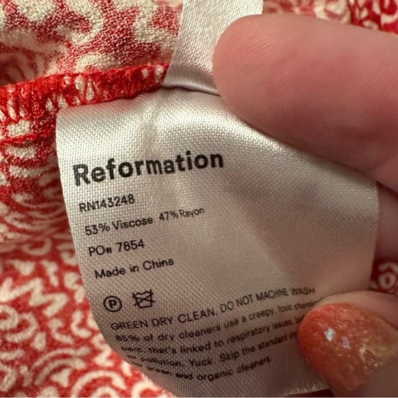 Reformation red squiggle mini dress - Picture 3 of 8